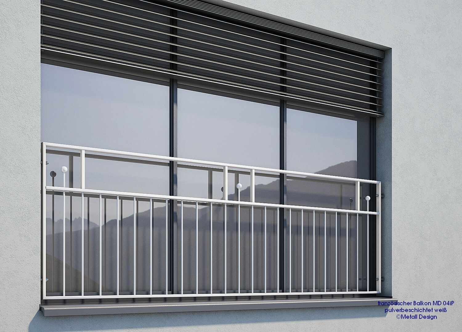 Geländer für Fenster MD04 weiß.
