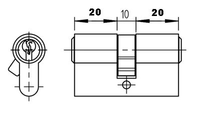 Profilzylinder 30/30 mm – Messing vernickelt – inkl. 3 Schlüssel – Restposte