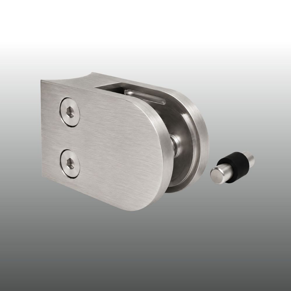 Glashalter Edelstahl 45mm x 63mm B03 runder Anschluss