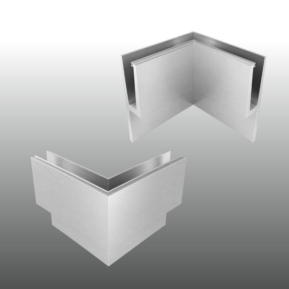 Eckverbinder Ganzglasgeländer GBP-02 seitliche Montage