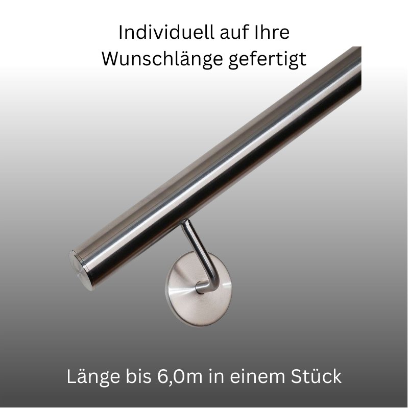 Handlauf Edelstahl DS01, Mit Klickrosette, Länge auf Maß