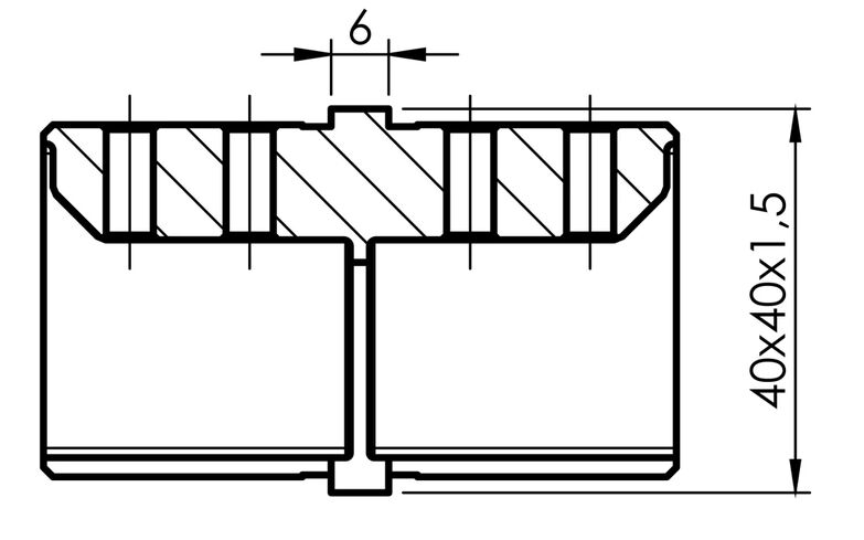 Handlauf Glasgeländer Verbinder für Nutrohr NR-03 Vierkantrohr Edelstahl
