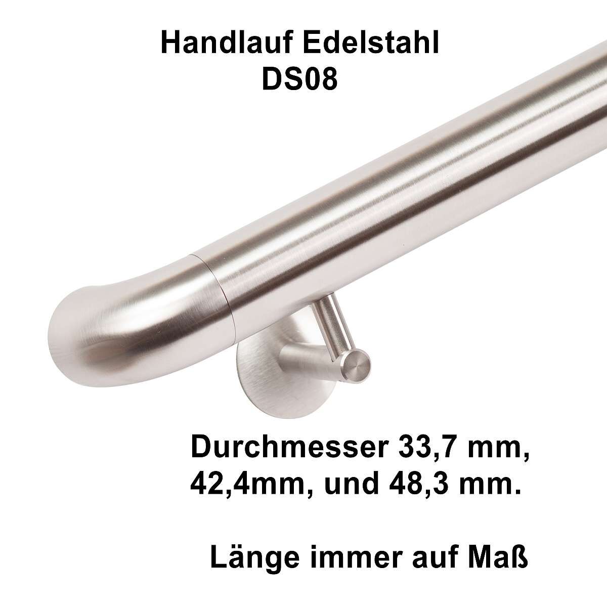 Handlauf Edelstahl DS08 Länge auf Maß.