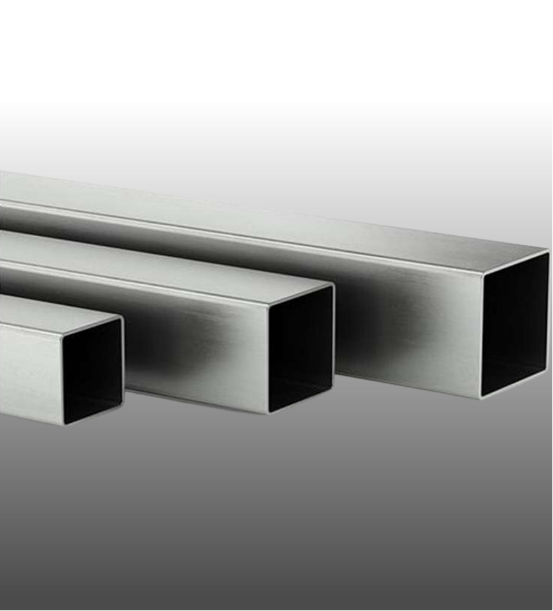 Edelstahlrohr 40 x 40 x 3,0 mm Quadratrohr Oberfläche fein geschliffen