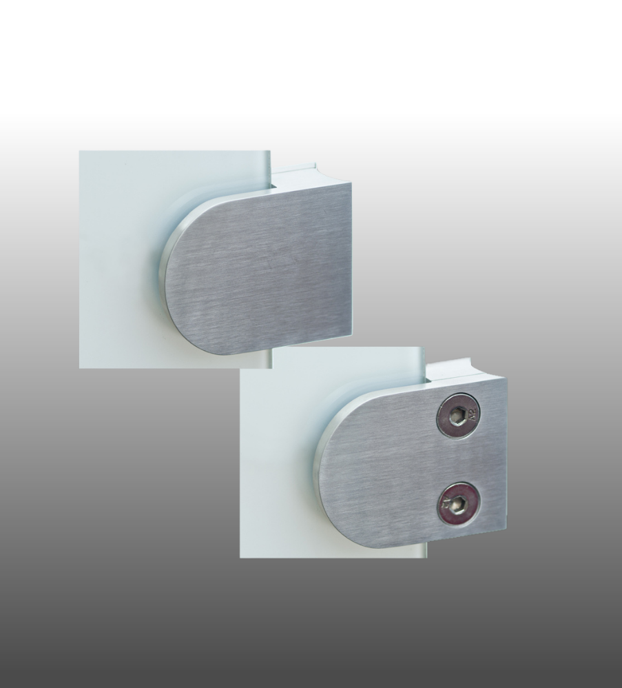 Glashalter / Plattenhalter 40 x 50 mm, runder Anschluss B01