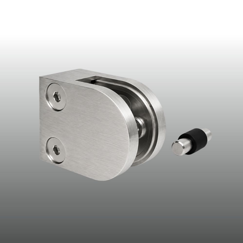 Glashalter Edelstahl 40mm x 50mm G01 flacher Anschluss
