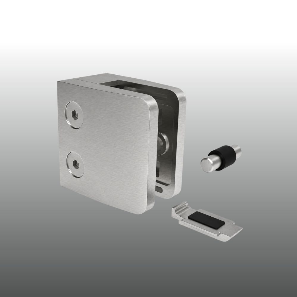 Glashalter Edelstahl 52mm x 52mm G26 gerader Anschluss