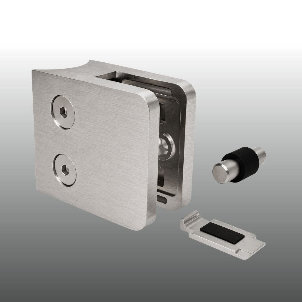 Glashalter Edelstahl 52mm x 52mm B26 runder Anschluss