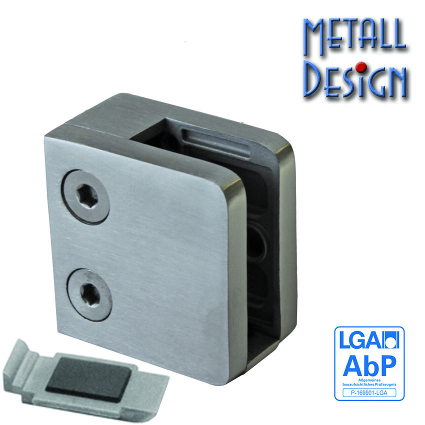 Glashalter G21 Edelstahl 45 mm x 45 mm gerader Anschluss