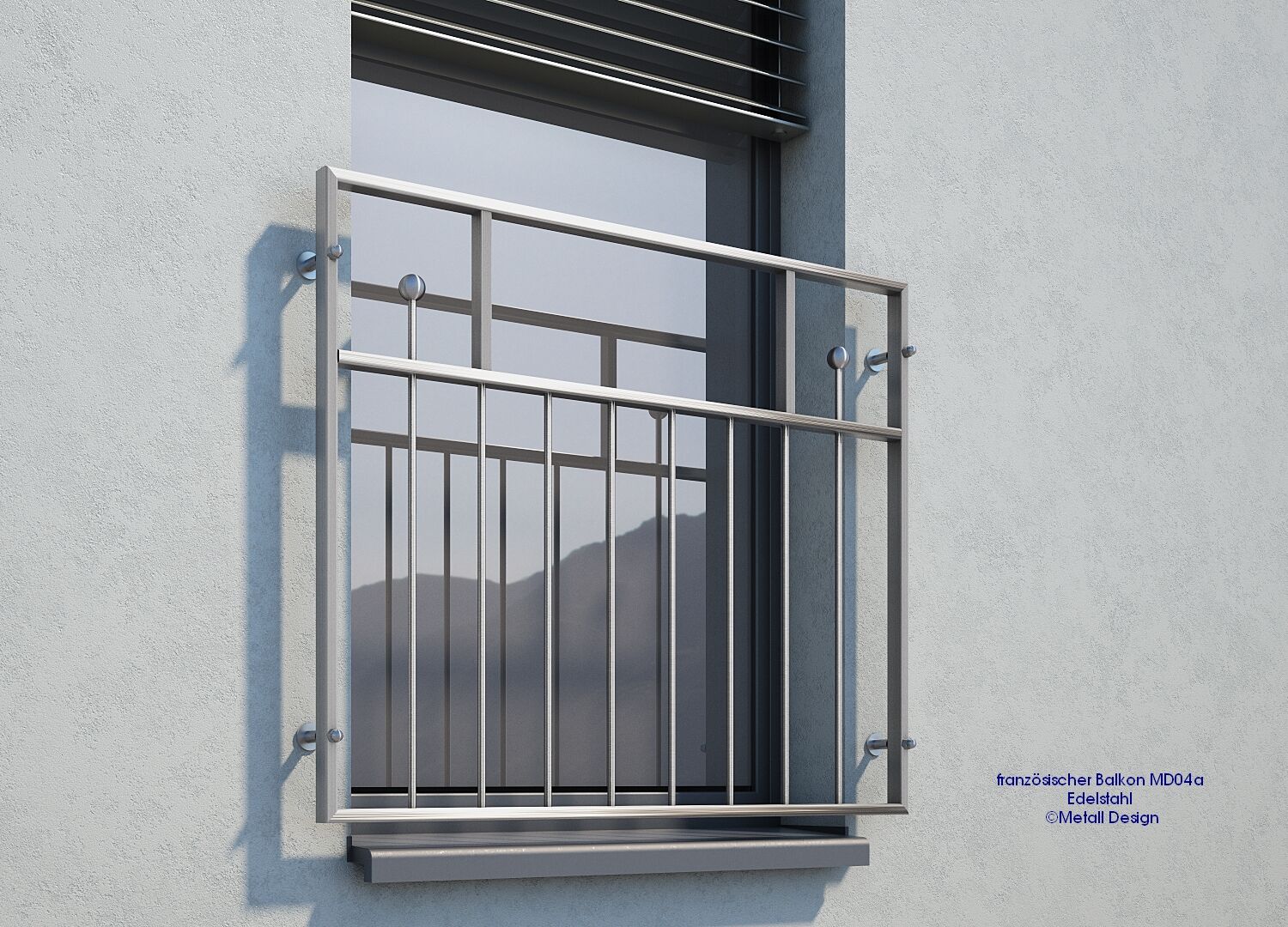 französischer Balkon Edelstahl MD 04a