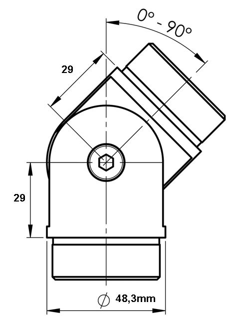 Rohrverbinder einstellbar Handlaufverbinder Edelstahl