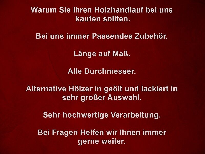 Handlauf Buche besonderheit.