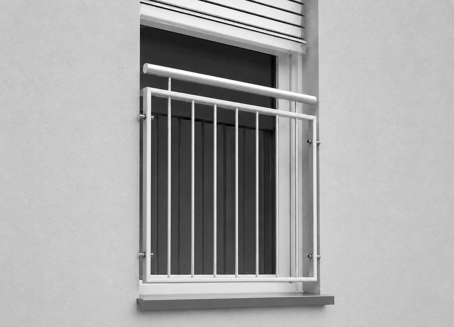 Sonderposten Leibung 1320 - 1350 mm Französischer Balkon Edelstahl Montage in der Fensteröffnung