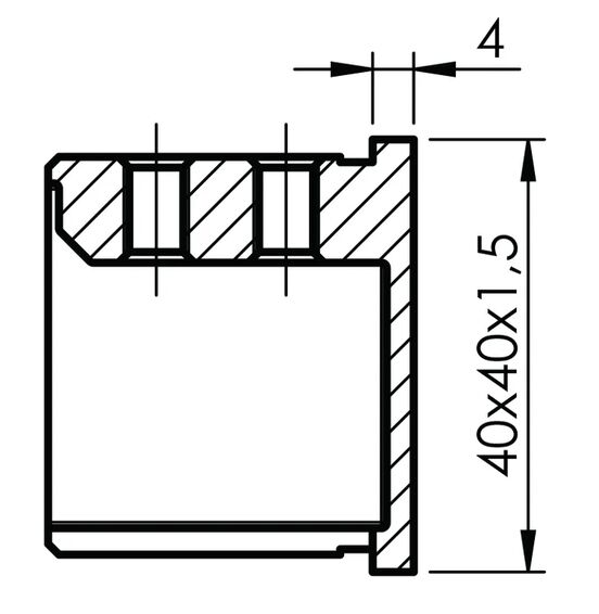 Handlauf Glasgeländer Endkappe für Nutrohr NR-03 Vierkantrohr Edelstahl