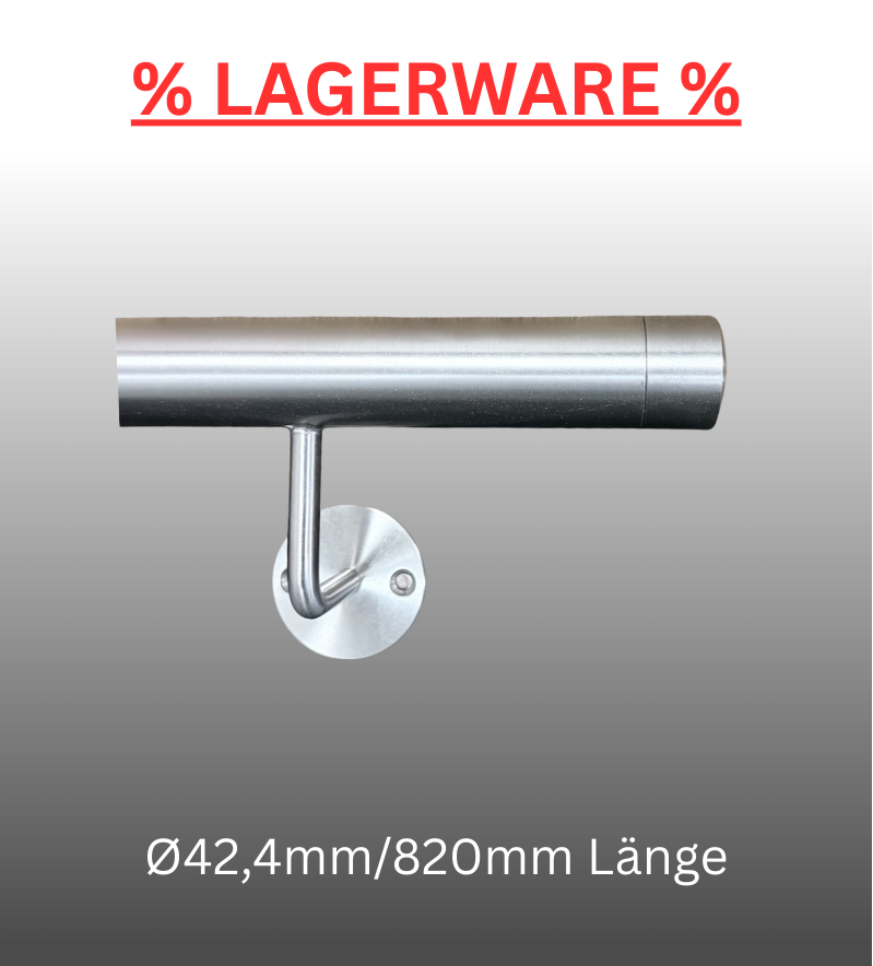 %Handlauf Edelstahl HO1 Länge 820 mm Ø 42,4 mm%