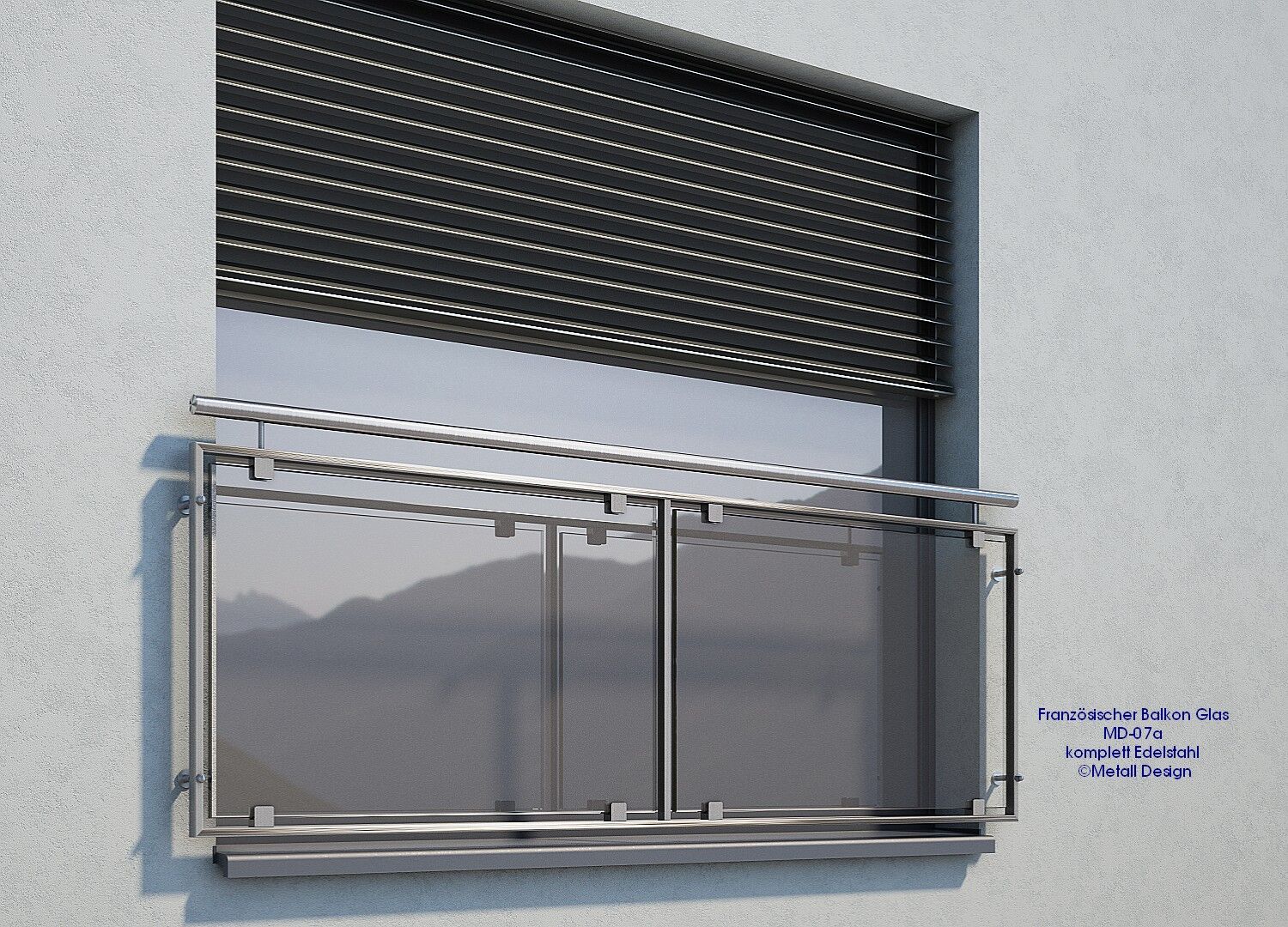 Geländer für Fenster aus Glas, Französischer Balkon Glas.