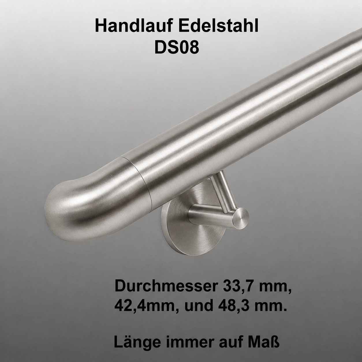 Handlauf Edelstahl DS08 Länge auf Maß.