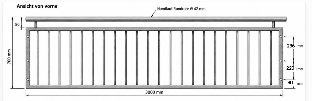 Restposten Französischer Balkon Edelstahl Aufgesetzte Montage