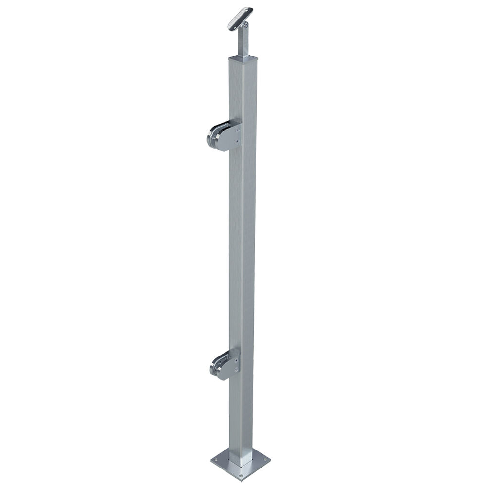 Pfosten Glasgeländer Vierkantrohr VGA-01 Endpfosten