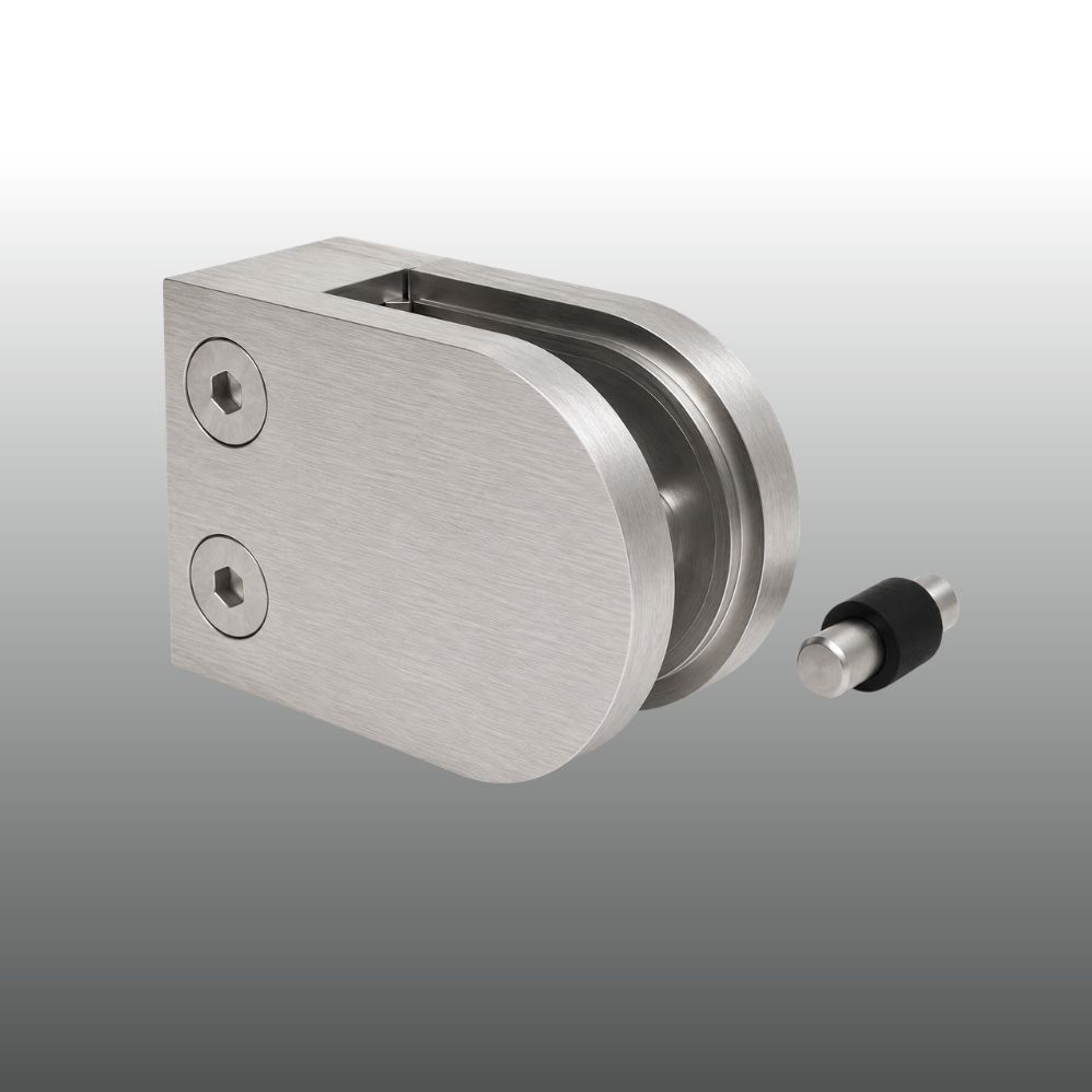 Glashalter Edelstahl 45mm x 63mm G03 flacher Anschluss