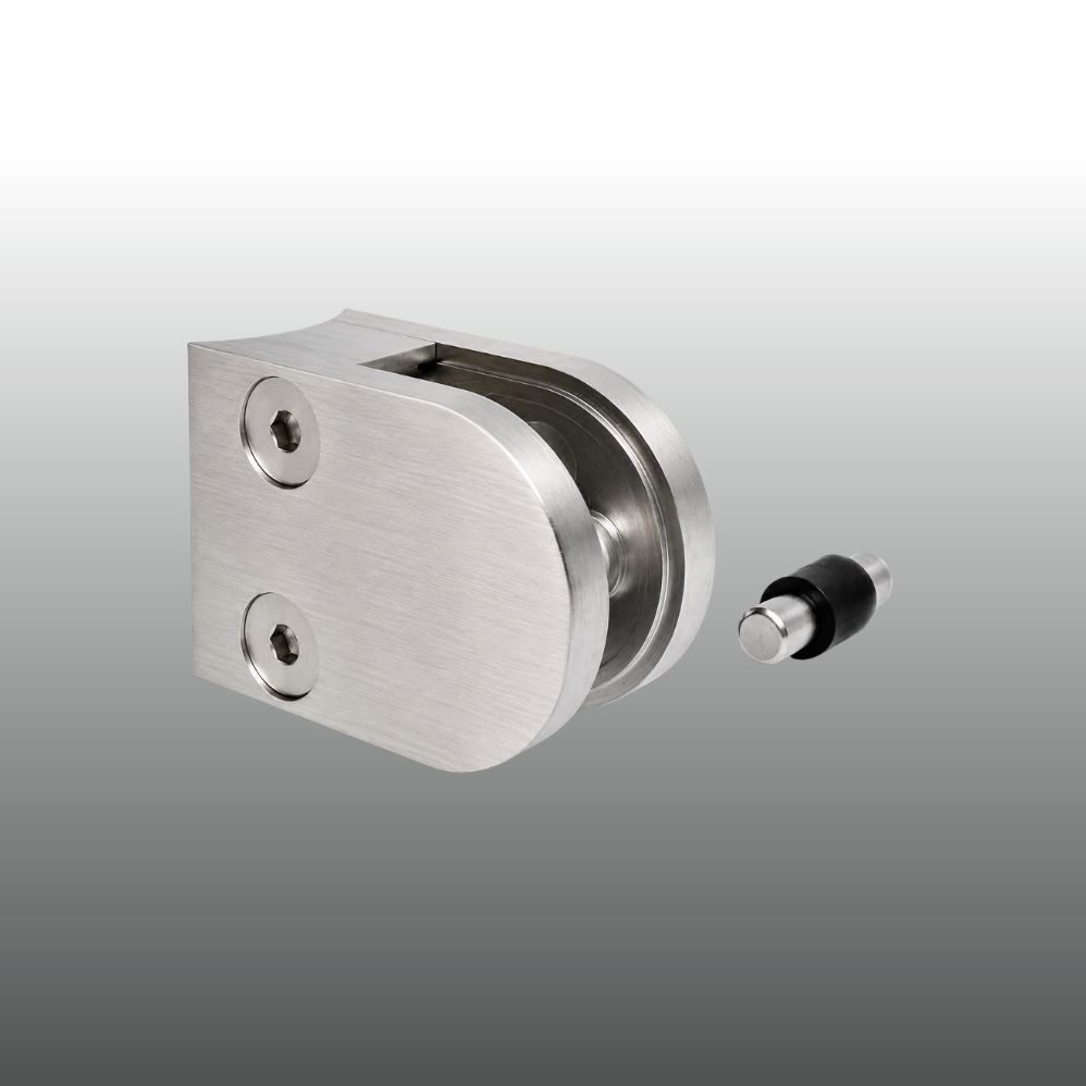 Glashalter Edelstahl 40mm x 50mm B01 runder Anschluss