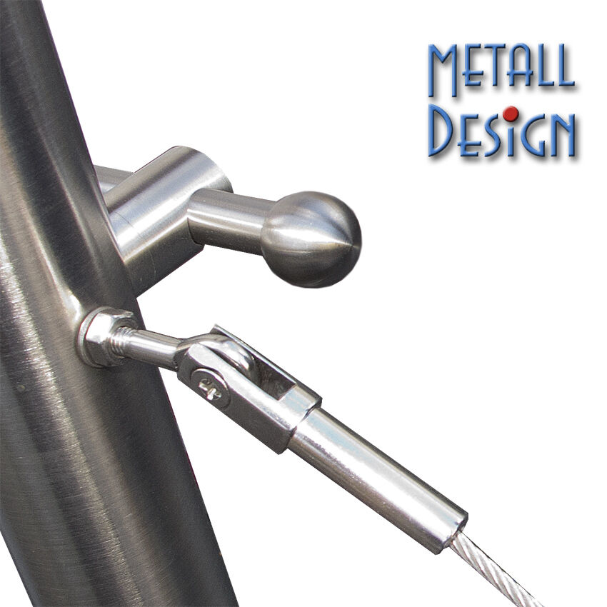 Augenschraube mit Metallgewinde Beispielbild mit Geländerpfosten Edelstahl