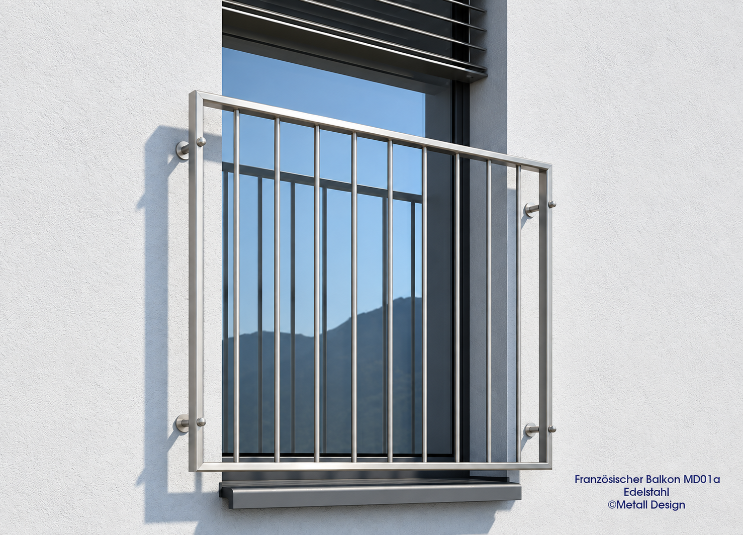 Französischer Balkon MD01a aufgesetzte Montage