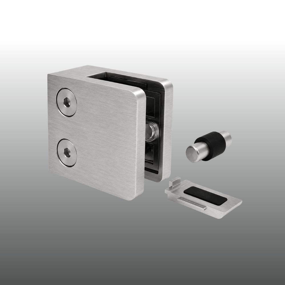 Glashalter Edelstahl 45mm x 45mm G21 flacher Anschluss