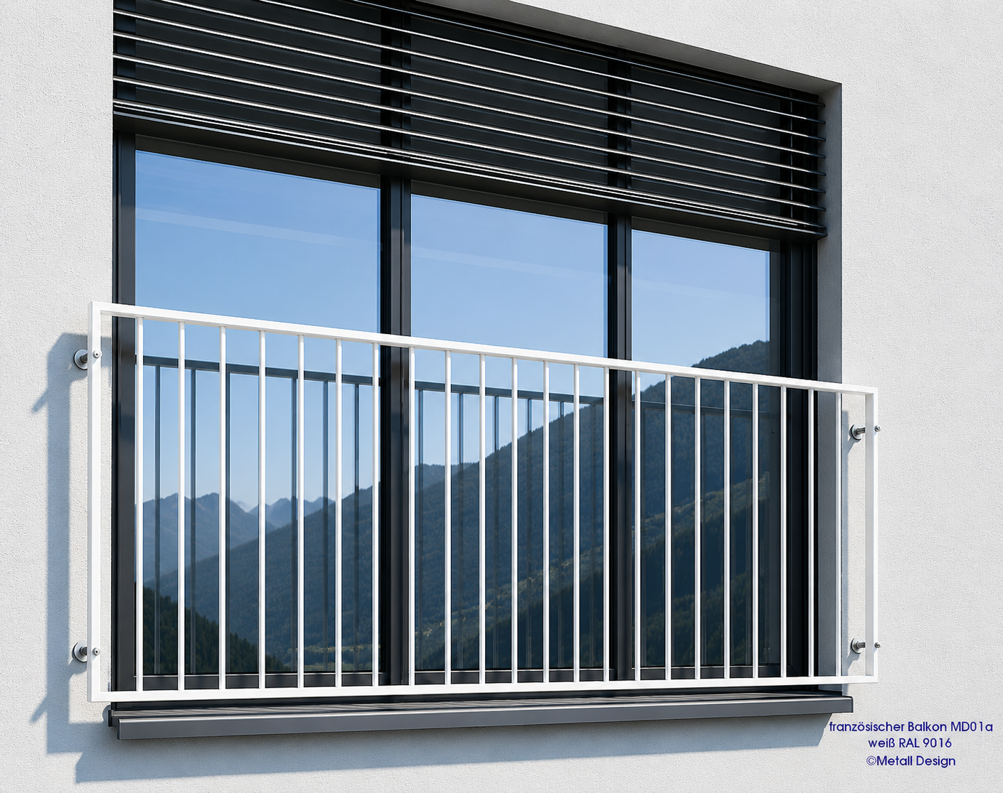 Französischer Balkon MD01a aufgesetzte Montage