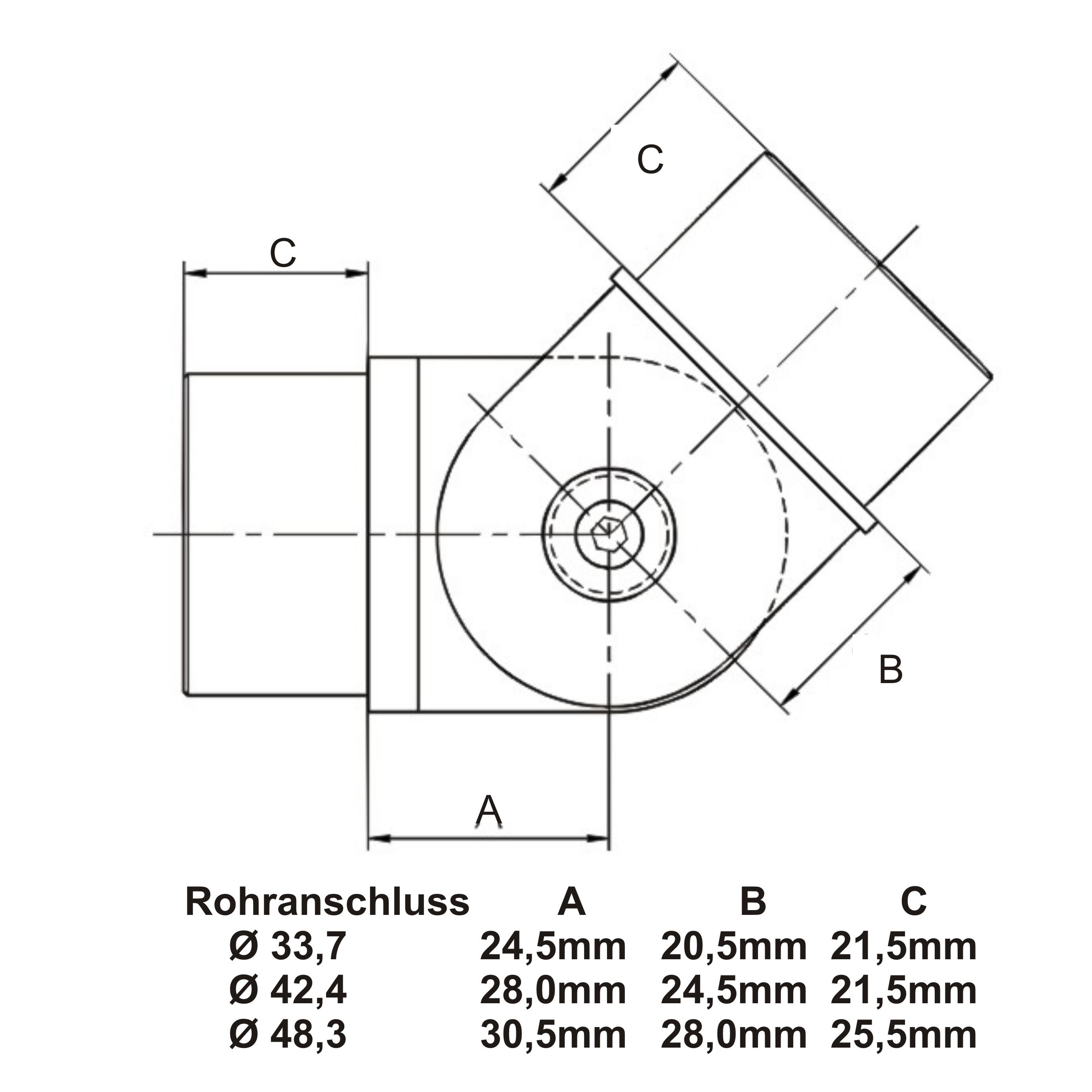 Handlaufvebinder einstellbar Rundrohr