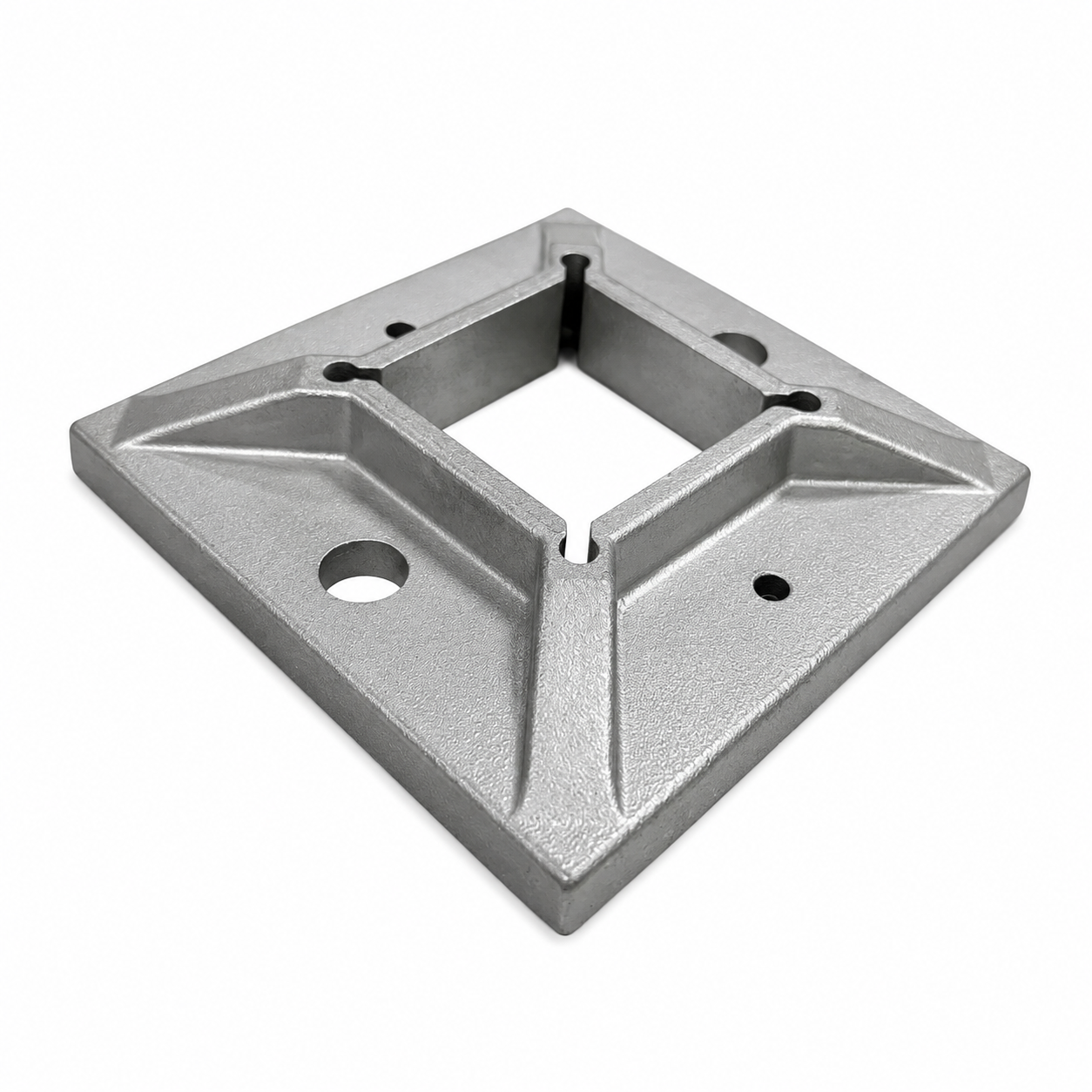 Vierkantrohr Edelstahl Bodenanschluss Bodenflansch 40 x 40 mm
