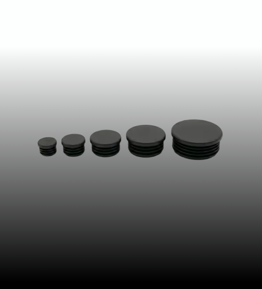 Rundrohr Lamellenstopfen Schwarz 60,0x1-3 mm Kunststoff