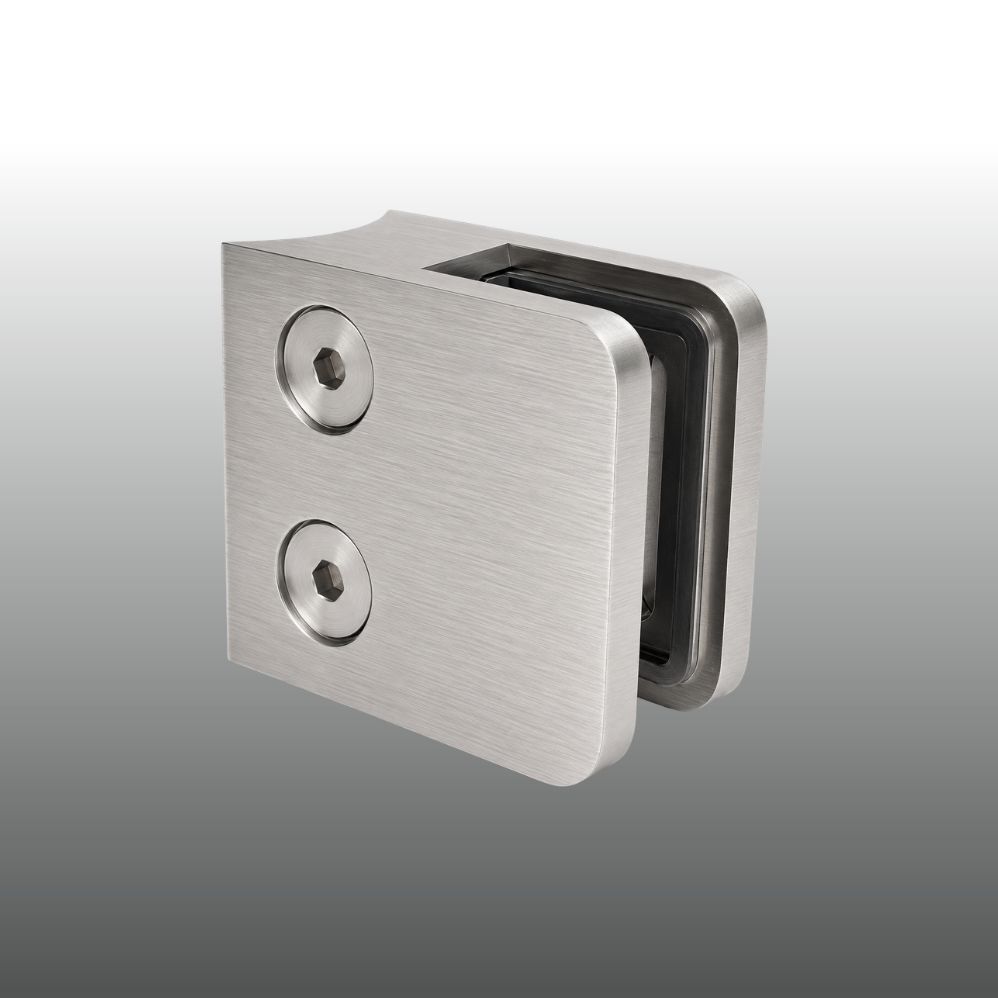 Glashalter Edelstahl 45mm x 45mm B02 runder Anschluss