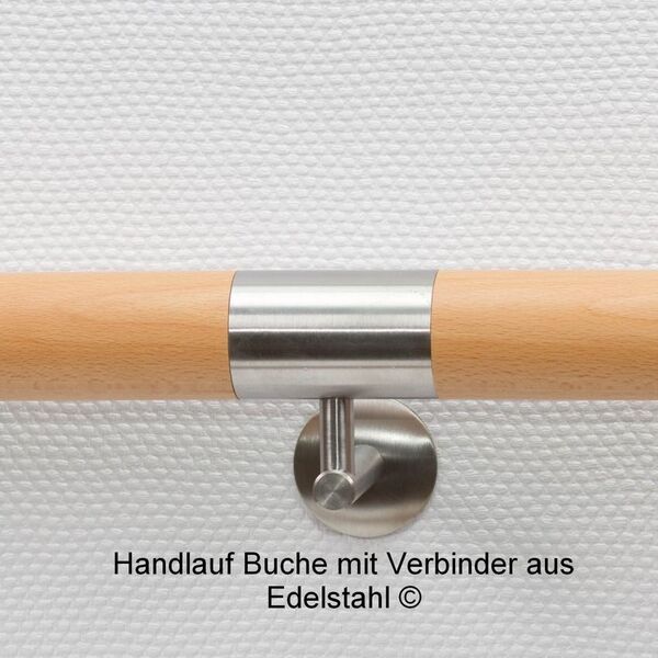 Handlauf Buche mit Edelstahl-Verbinder