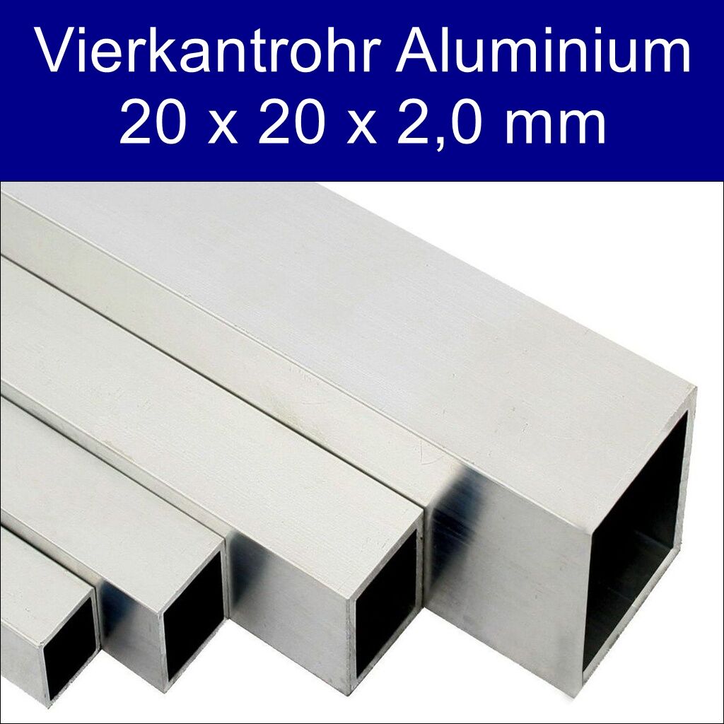 Vierkantrohr Aluminium 20 x 20 x 2 mm