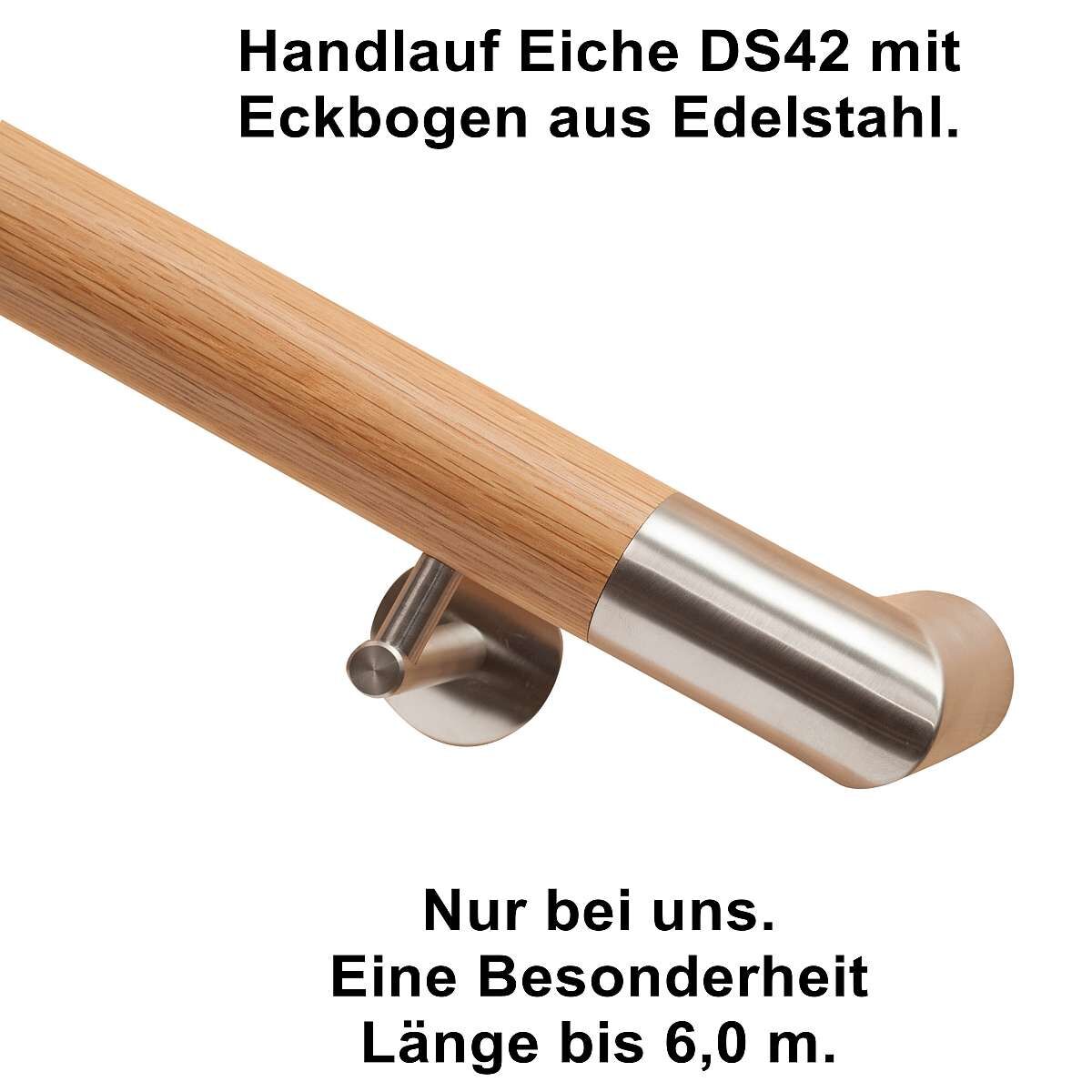 Handlauf Eiche DS42 Handlaufenden Edelstahl