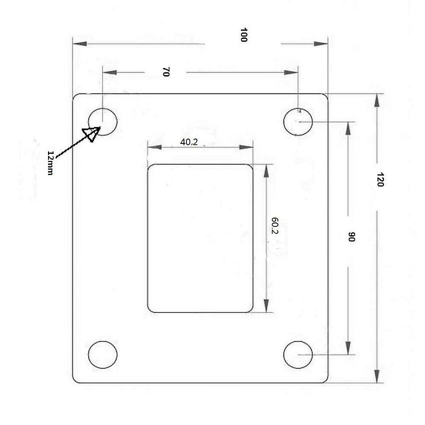 Ankerplatte für Rechteckrohr 60 x 40 mm