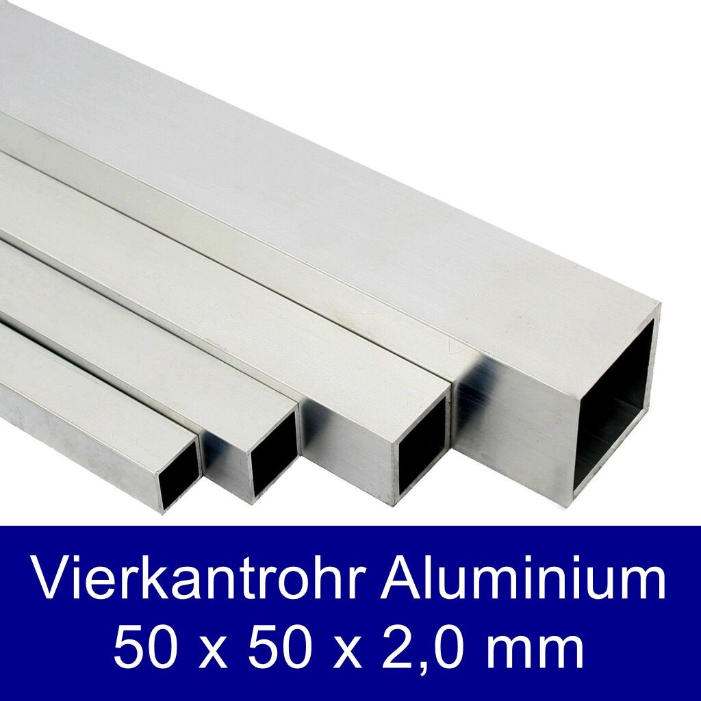 Aluminiumrohr Vierkant 50x50mm