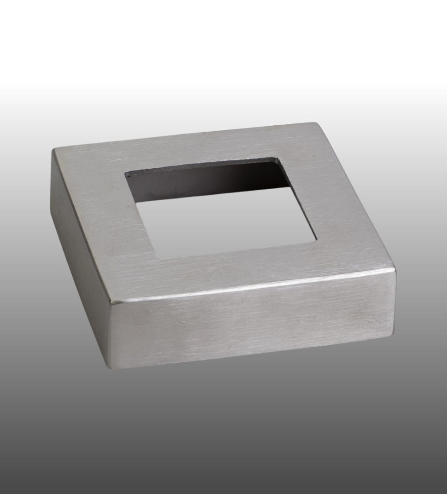Abdeckrosette Vierkantrohr Edelstahl V4A