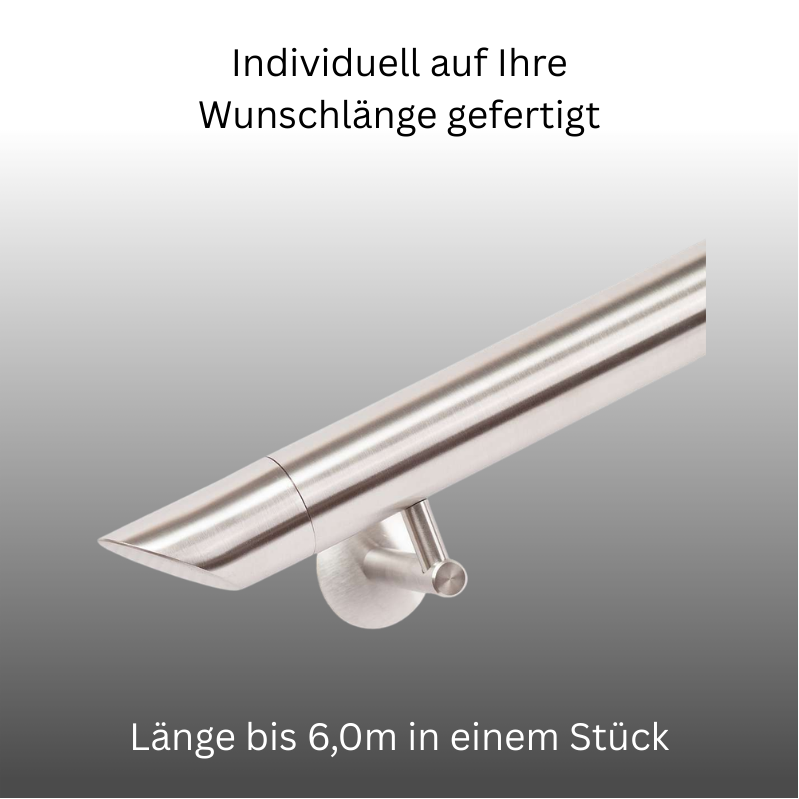 Handlauf-Edelstahl DS09, mit Handlaufenden 45°