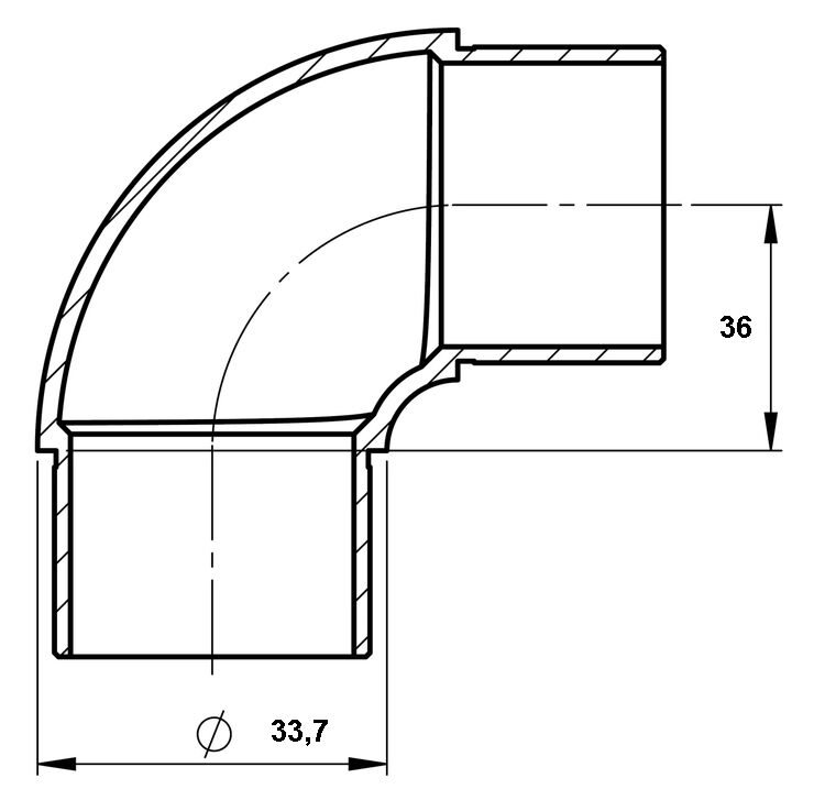 Rohrverbinder 90° Handlaufverbinder Edelstahl