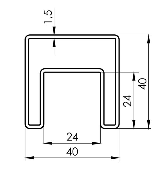 Nutrohr Vierkantrohr Glasleistenrohr Edelstahl NR-03 für Ganzglasgeländer