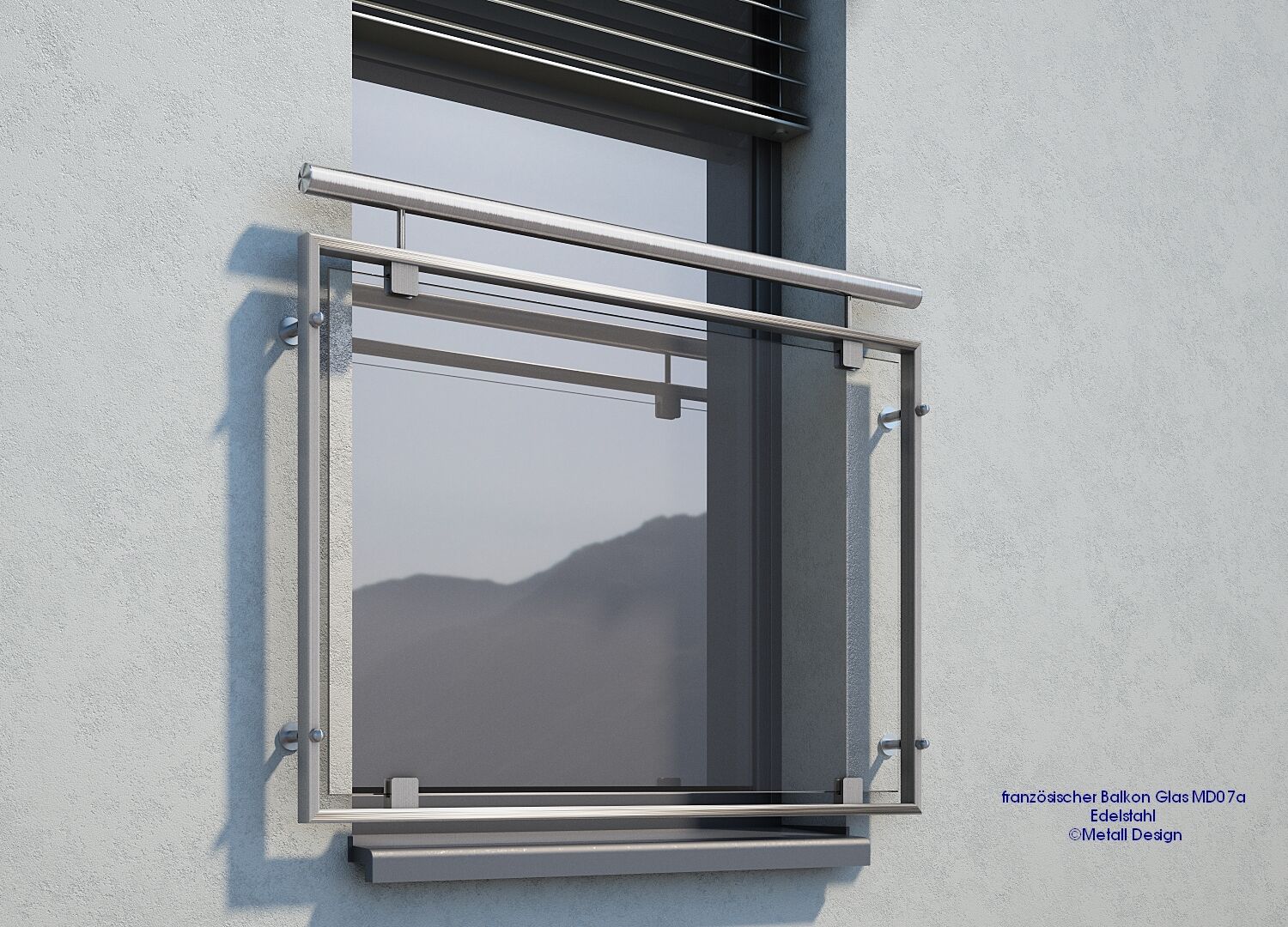 Französischer Balkon Edelstahl Glas MD07a