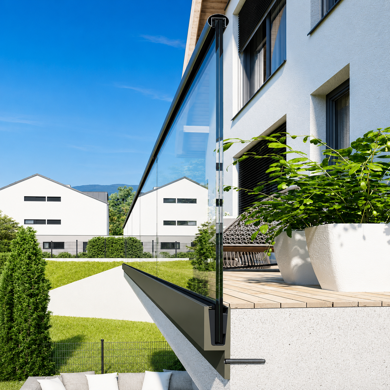 Bodenprofil seitliche Montage GBP-02 für Ganzglasgeländer