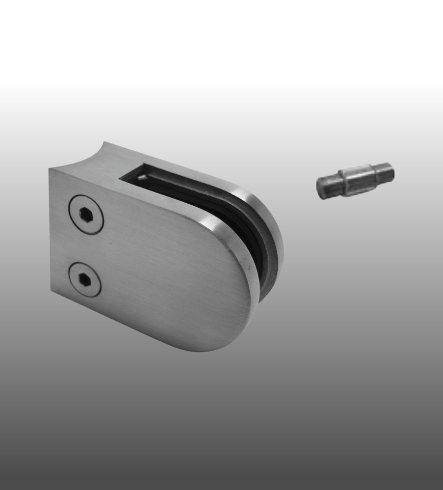 Glashalter Edelstahl 45 x 63 mm runder Anschluss B03