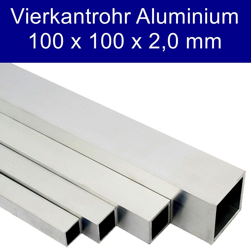 Rohr aus Aluminium 100x100 mm Länge auf Maß Kaufen.