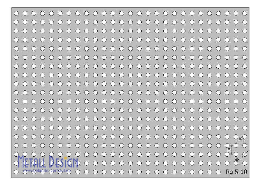 Lochblech Aluminium Rundlochung Rg-5-10 für Geländer und Balkone.