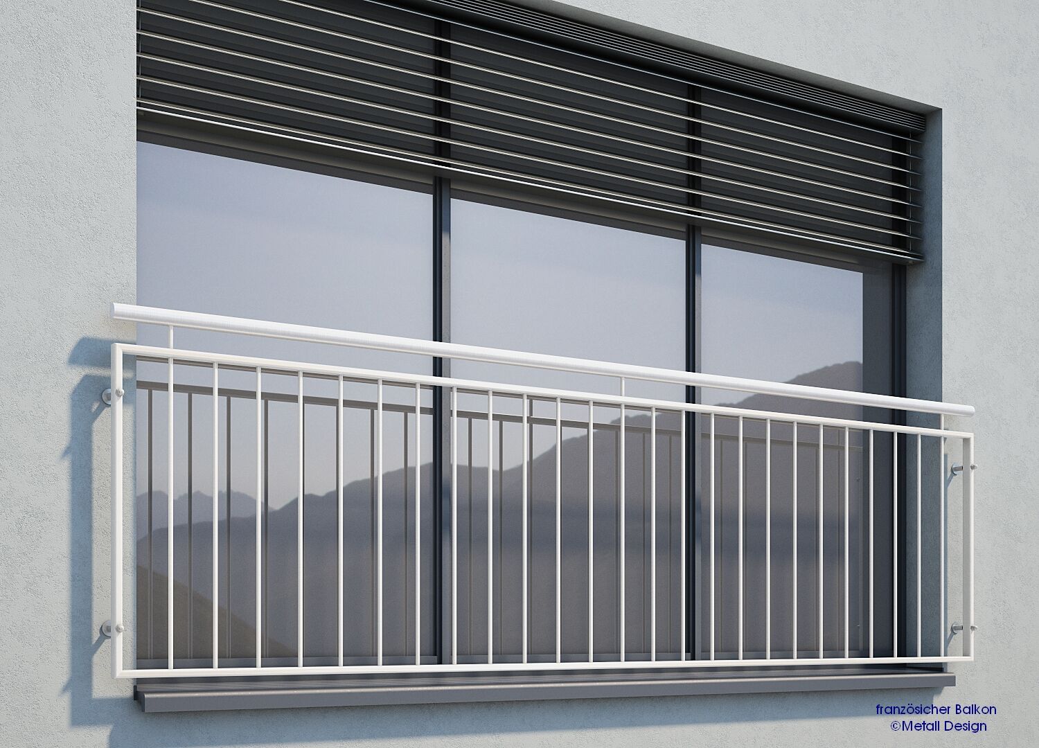 Balkon Geländer weiß MD02