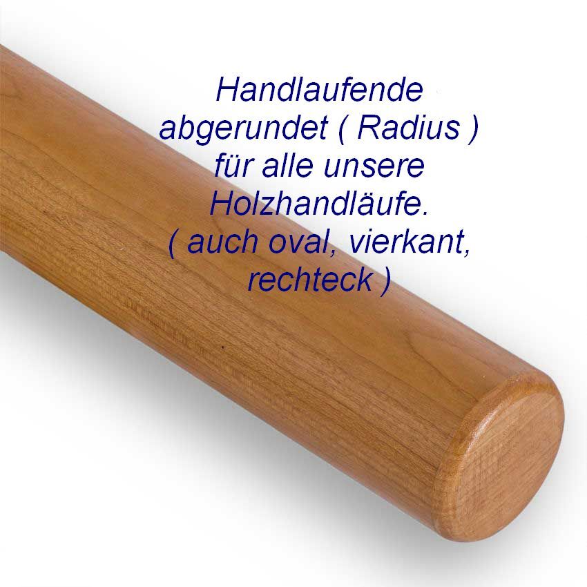 Handlauf Eiche Endenbearbeitung Radius.