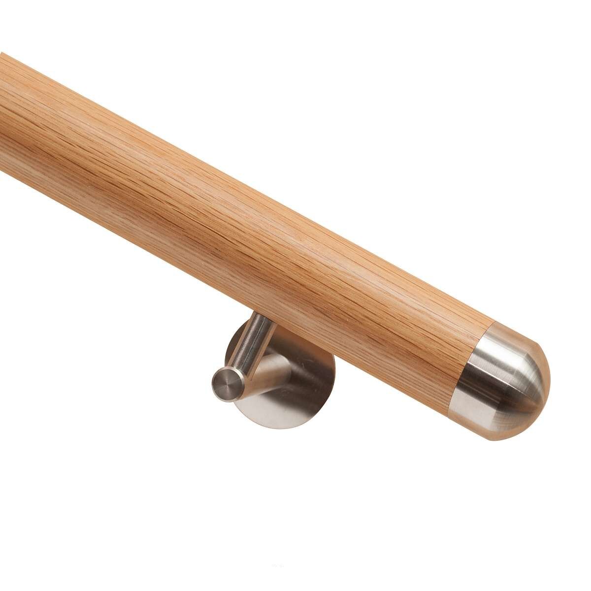 Handlauf Eiche DS41 mit Handlaufenden Edelstahl rund
